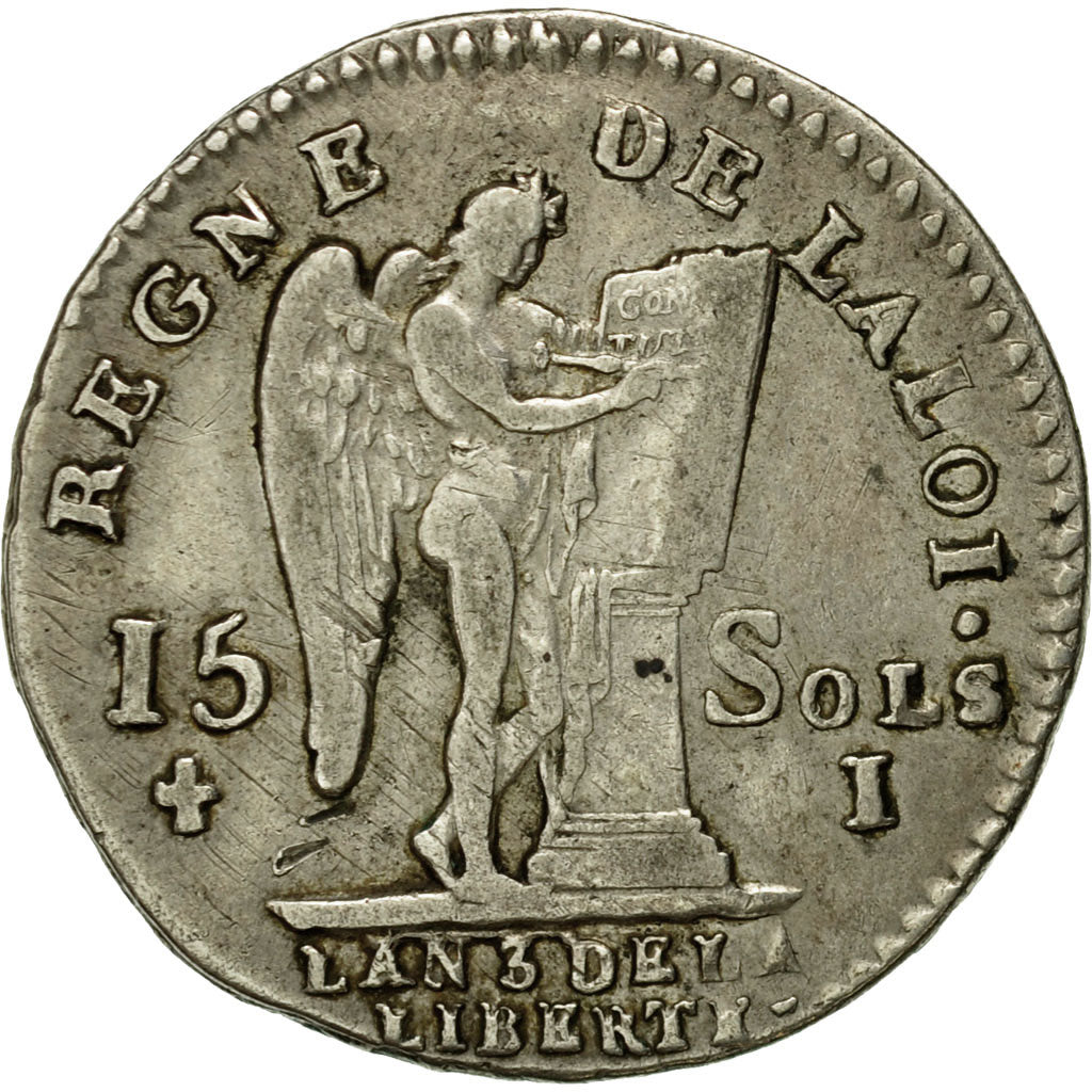 Coin, France, 15 sols françois, 15 Sols, 1/8 ECU, 1791, Limoges, EF(40-45)