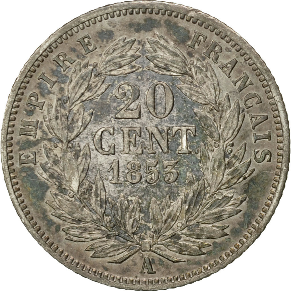 Moneda, Francia, Napoleon III, 20 Centimes, 1853, Paris, EBC, KM 778.1