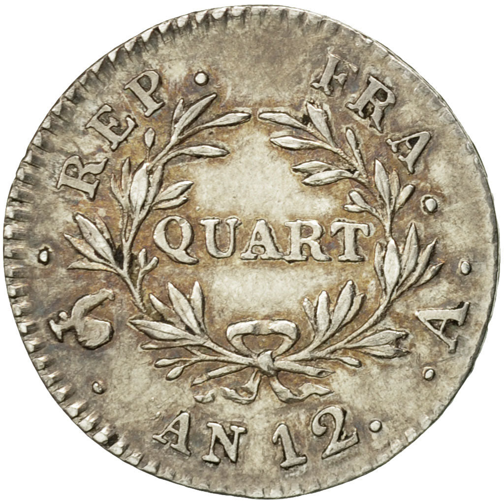 Münze, Frankreich, Napoléon I, 1/4 Franc, 1804, Paris, VZ, Silber, KM:653.1