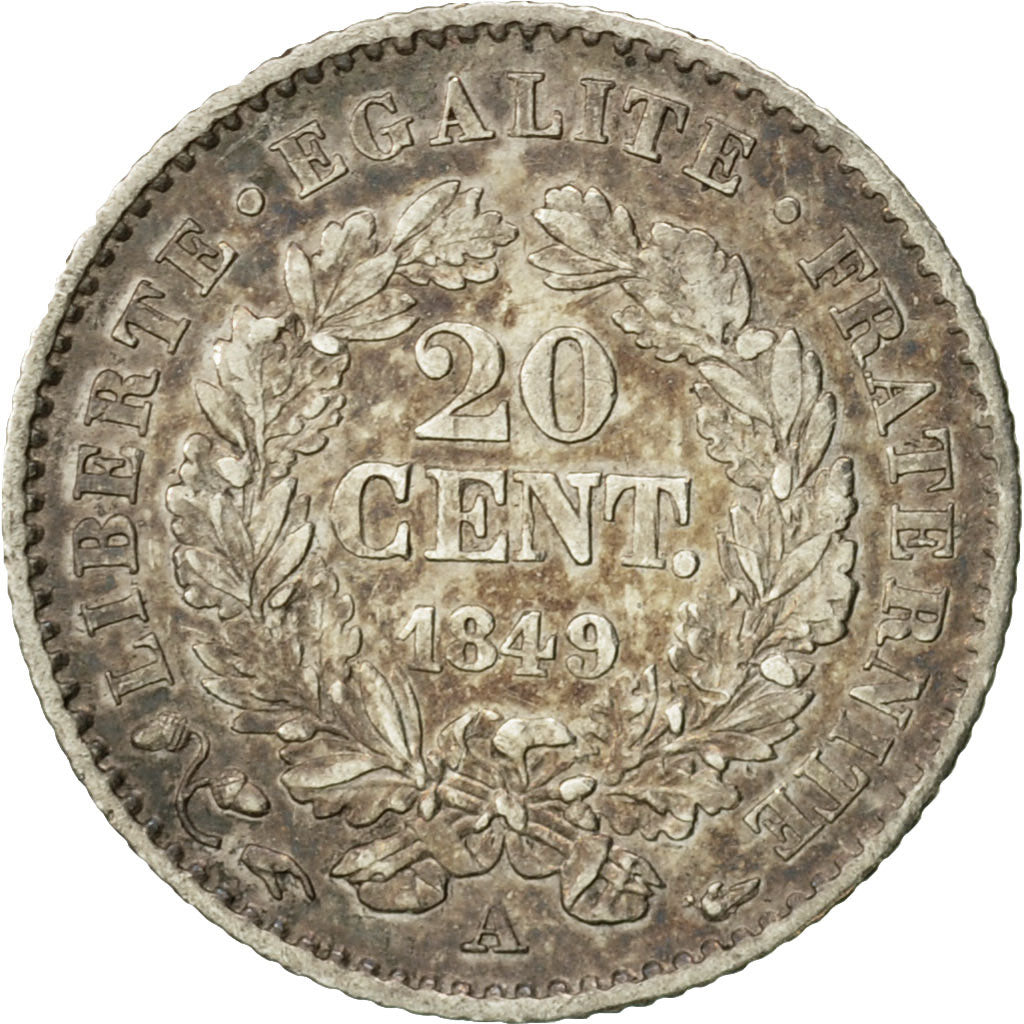 Coin, France, Cérès, 20 Centimes, 1849, Paris, AU(55-58), Silver, KM:758.1