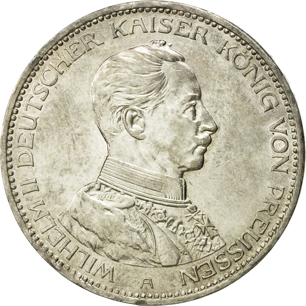 Coin, German States, PRUSSIA, Wilhelm II, 3 Mark, 1914, Berlin, AU(55-58),KM 538