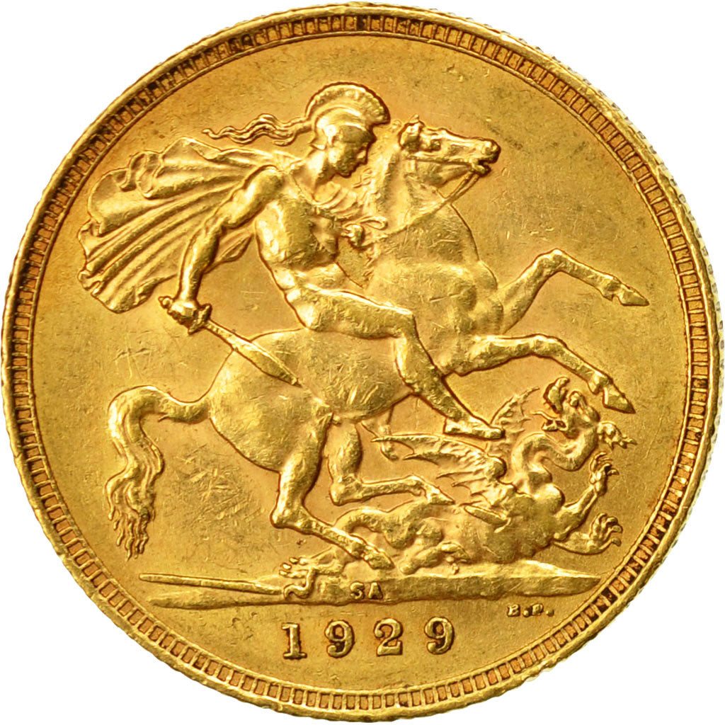 Coin, South Africa, George V, Sovereign, 1929, Pretoria, AU(55-58), Gold, KM:A22