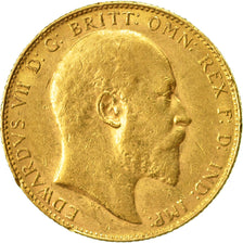 Coin, Great Britain, Edward VII, Sovereign, 1906, AU(50-53), Gold, KM:805