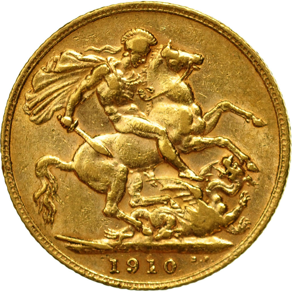 Monnaie, Grande-Bretagne, Edward VII, Sovereign, 1910, TTB+, Or, KM:805