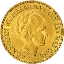 Coin, Netherlands, Wilhelmina I, 10 Gulden, 1933, AU(55-58), Gold, KM:162