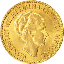 Coin, Netherlands, Wilhelmina I, 10 Gulden, 1927, AU(55-58), Gold, KM:162