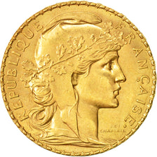 Münze, Frankreich, Marianne, 20 Francs, 1910, VZ, Gold, KM:857, Gadoury:1064a
