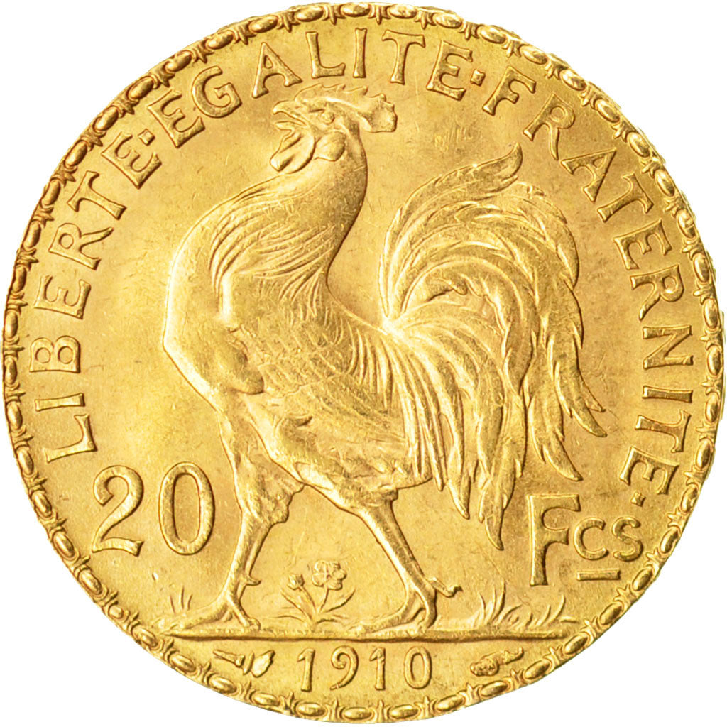 Münze, Frankreich, Marianne, 20 Francs, 1910, VZ, Gold, KM:857, Gadoury:1064a