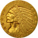 Coin, United States, Indian Head, $5, 1908, Philadelphia, AU(50-53), Gold,KM 129