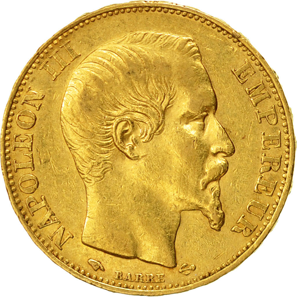 Moneta, Francia, Napoleon III, 20 Francs, 1857, Paris, BB+, Oro, KM 781.1