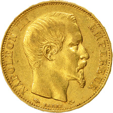 Moneta, Francia, Napoleon III, 20 Francs, 1857, Paris, BB+, Oro, KM 781.1
