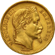 Coin, France, Napoleon III, 20 Francs, 1864, Paris, AU(50-53), Gold, KM 801.1