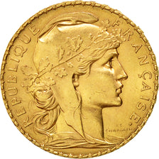 Moneta, Francia, Marianne, 20 Francs, 1910, SPL-, Oro, KM:857, Gadoury:1064a