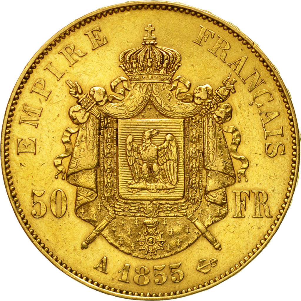 Monnaie, France, Napoleon III, 50 Francs, 1855, Paris, TTB+,Or,KM 785.1,Gad 1111