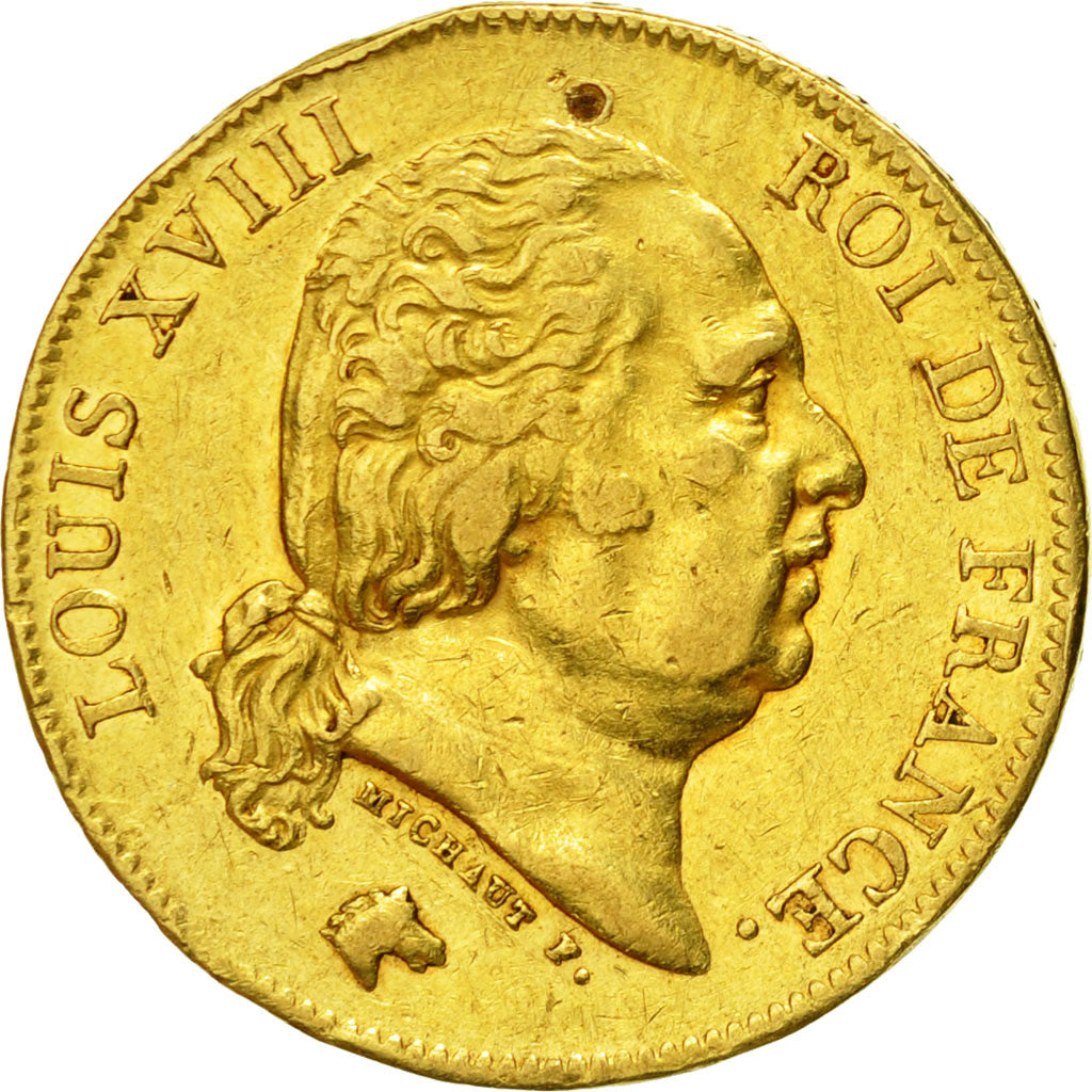 Moneta, Francia, Louis XVIII, 40 Francs, 1816, Bayonne, BB, Oro, KM 713.4