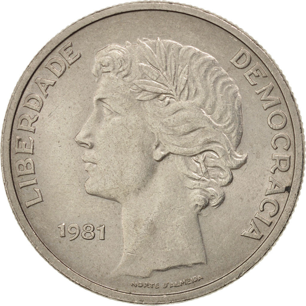 Coin, Portugal, 25 Escudos, 1981, AU(55-58), Copper-nickel, KM:607a