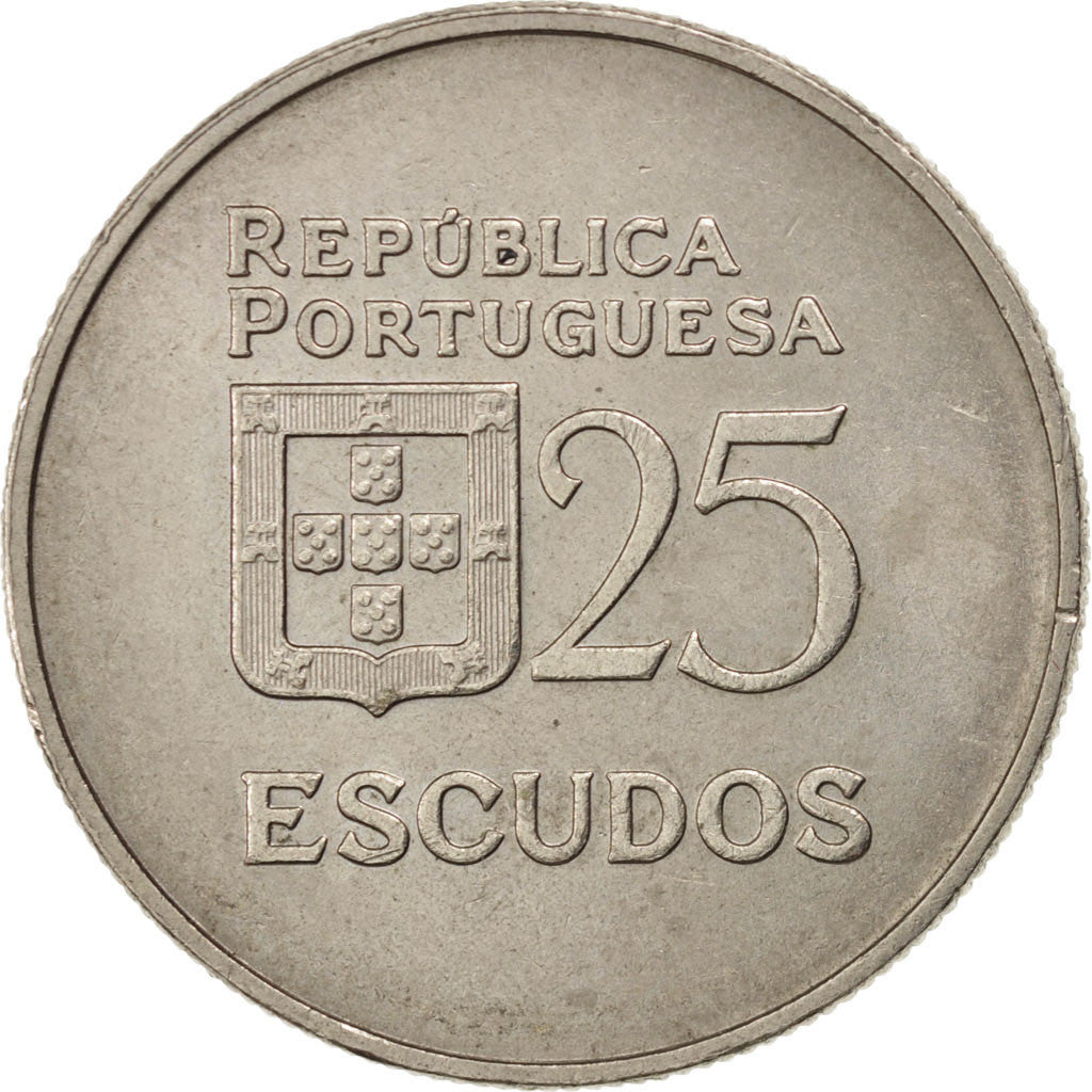 Coin, Portugal, 25 Escudos, 1981, AU(55-58), Copper-nickel, KM:607a