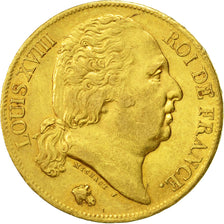 Moneta, Francia, Louis XVIII, 20 Francs, 1819, Paris, BB+, Oro, KM 712.1