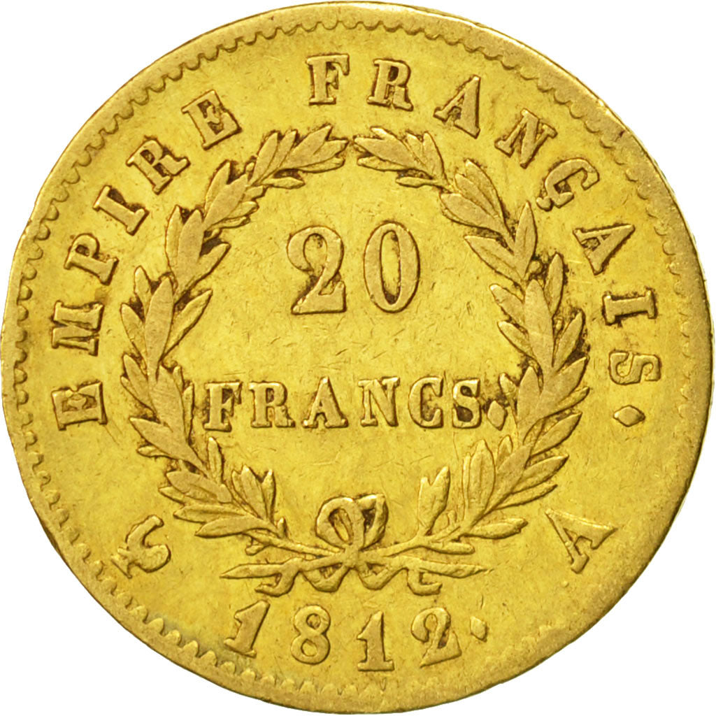 Monnaie, France, Napoléon I, 20 Francs, 1812,Paris,TTB,Or,KM 695.1, Gadoury:1025
