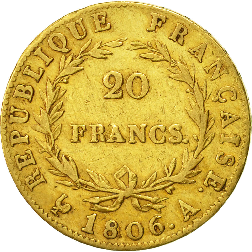 Coin, France, Napoléon I, 20 Francs, 1806, Paris, VF(30-35), Gold, KM:674.1