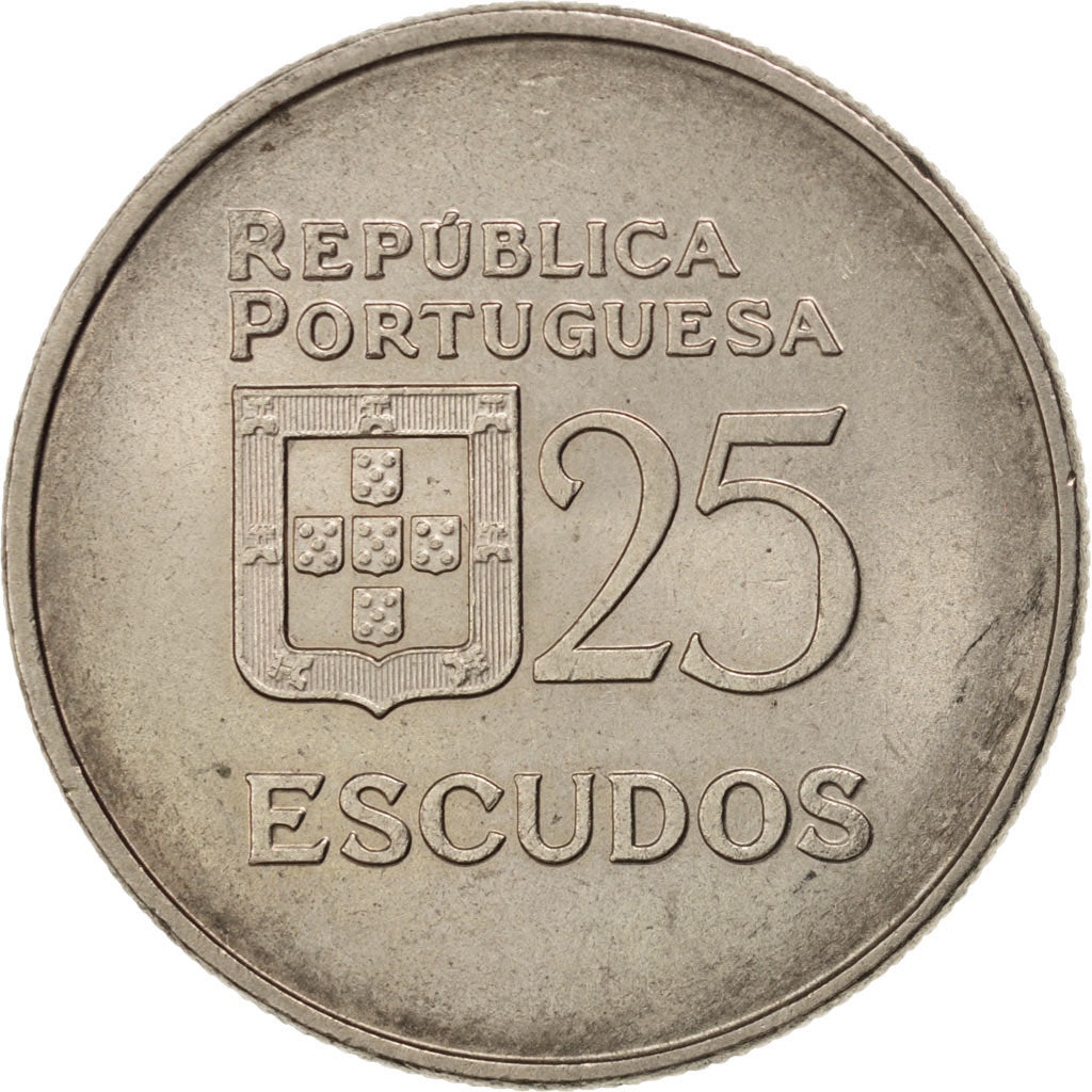 Coin, Portugal, 25 Escudos, 1983, MS(60-62), Copper-nickel, KM:607a