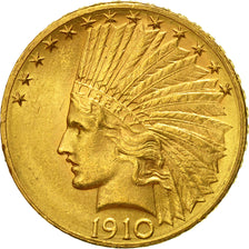 Coin, United States, Indian Head, $10, 1910, Denver, AU(55-58), Gold, KM 130