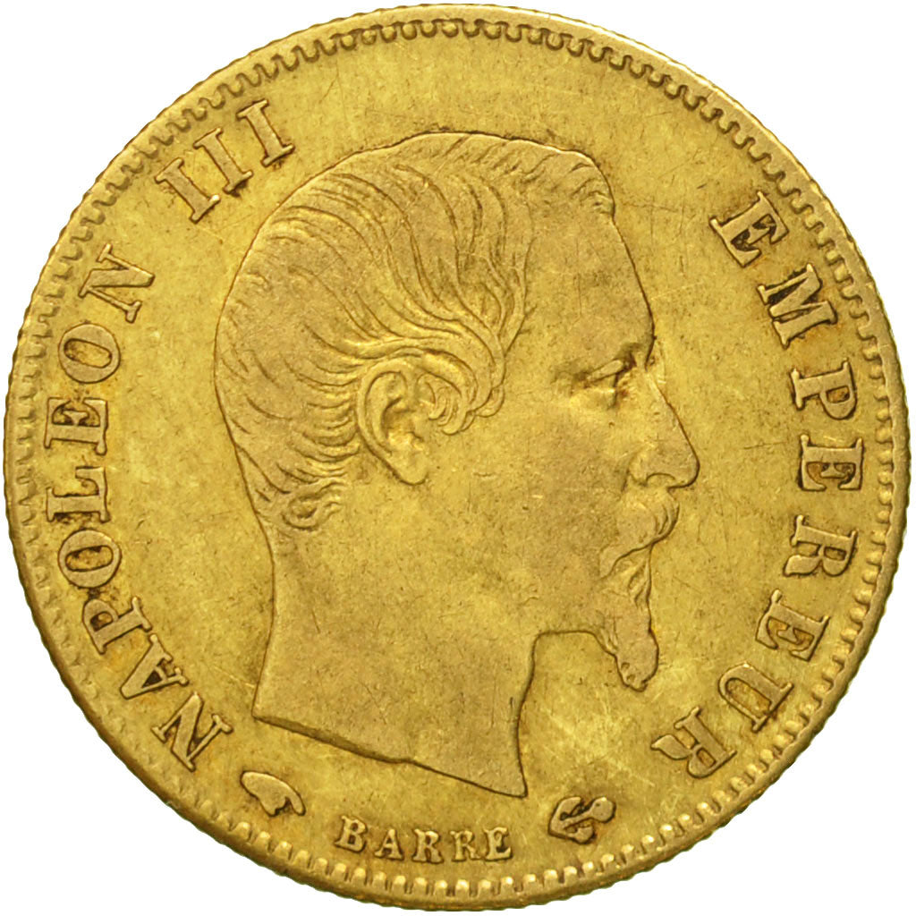 Coin, France, Napoleon III, 5 Francs, 1860, Paris, Gold, VF(30-35), KM 787.1