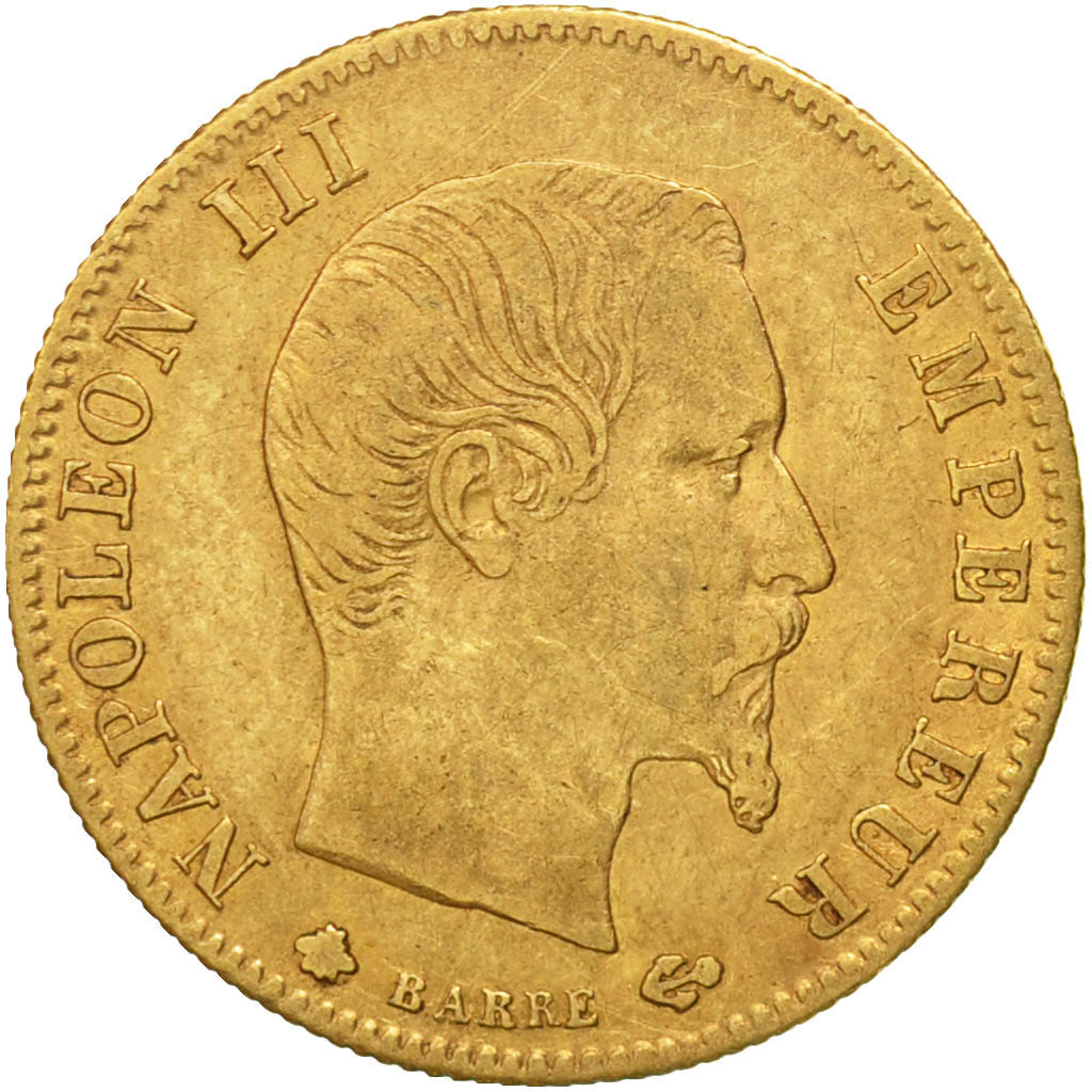 Munten, Frankrijk, Napoleon III, 5 Francs, 1860, Strasbourg, FR+, Oro, KM 787.2