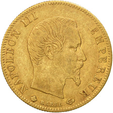 Moneda, Francia, Napoleon III, 5 Francs, 1860, Strasbourg, BC+, Oro, KM 787.2