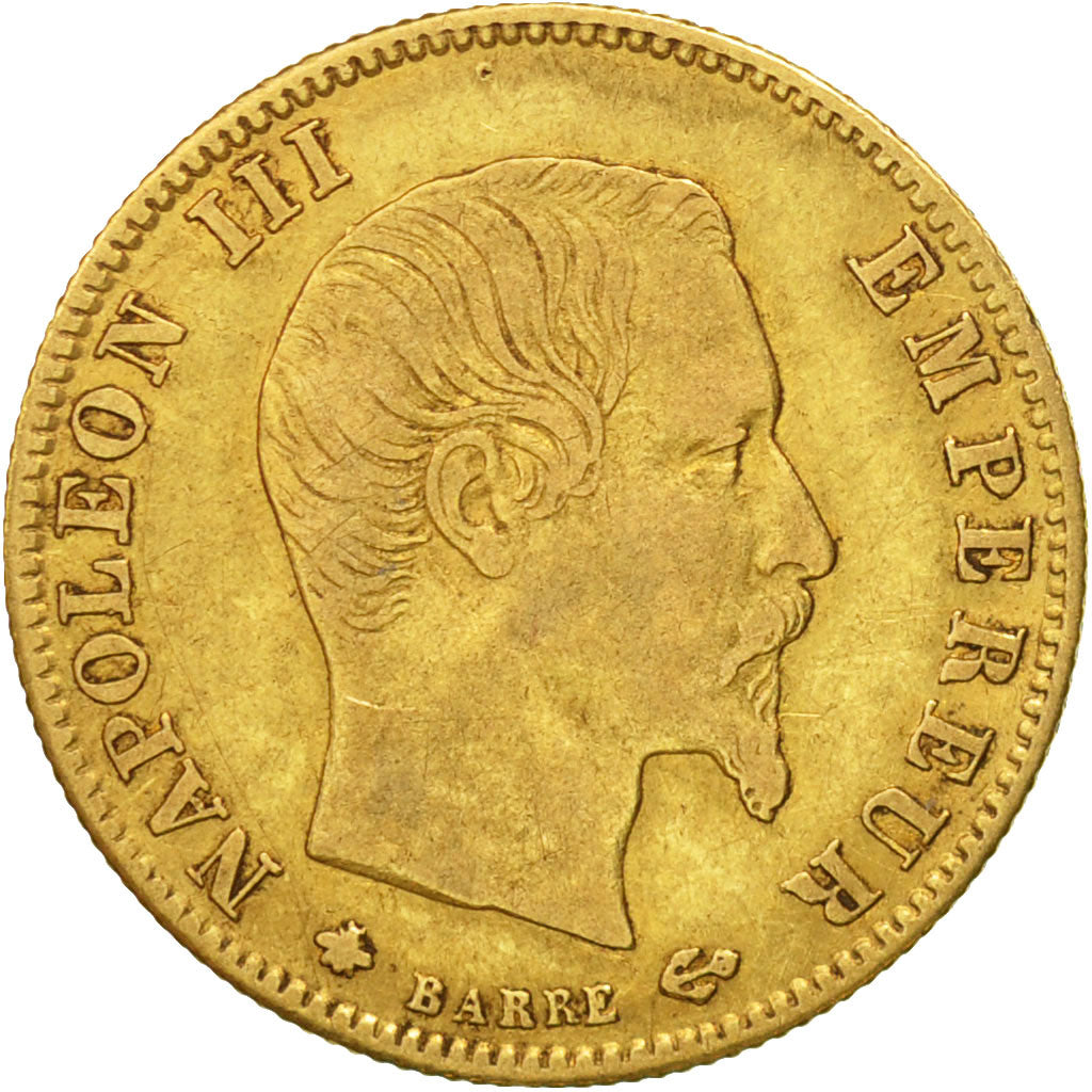 Munten, Frankrijk, Napoleon III, 5 Francs, 1860, Strasbourg, FR+, Oro, KM 787.2