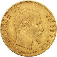 Munten, Frankrijk, Napoleon III, 5 Francs, 1860, Strasbourg, ZF, Goud, KM 787.2