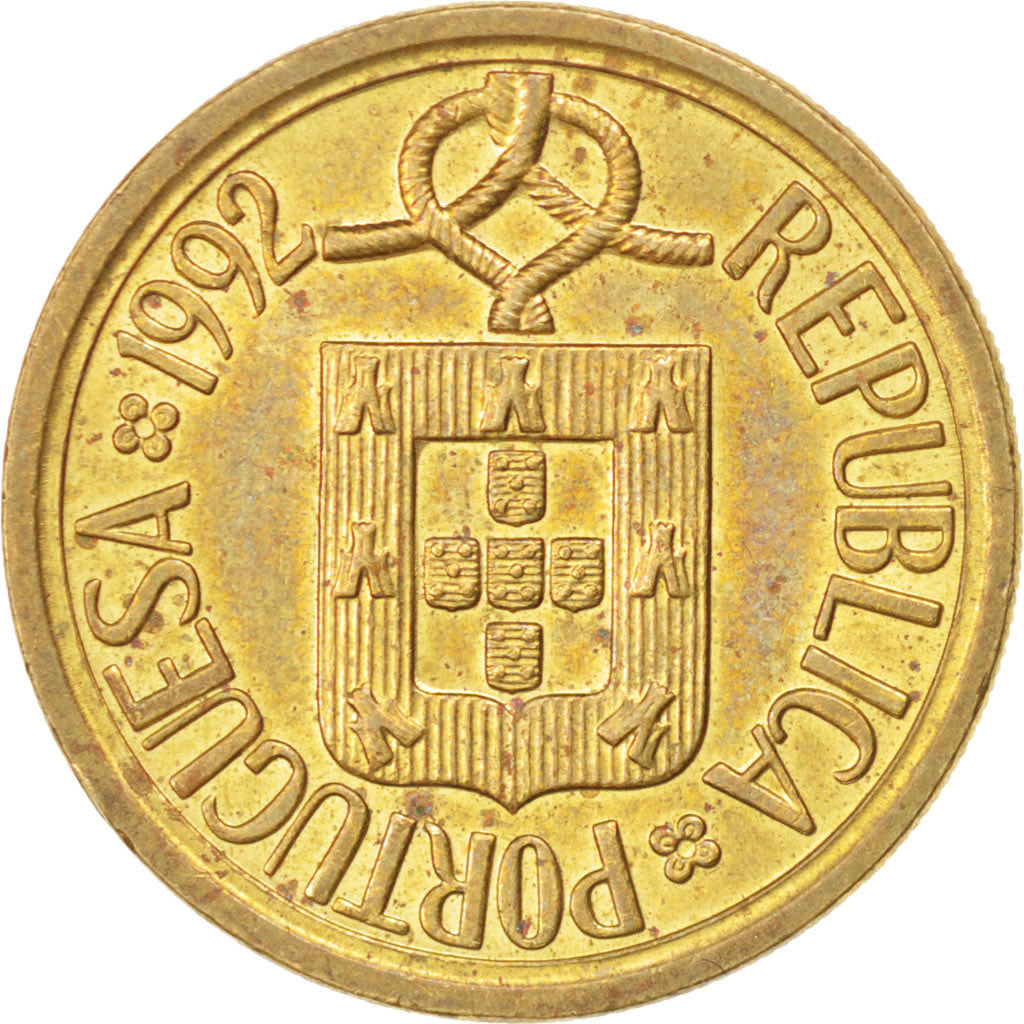 Coin, Portugal, 10 Escudos, 1992, MS(63), Nickel-brass, KM:633