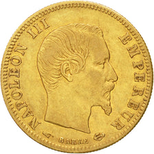 Moneda, Francia, Napoleon III, 5 Francs, 1857, Paris, BC+, Oro, KM 787.1