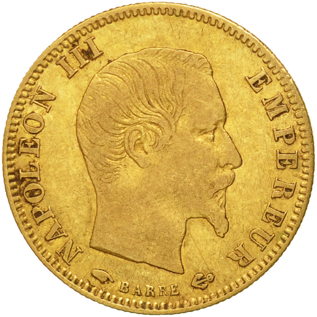 Munten, Frankrijk, Napoleon III, 5 Francs, 1857, Paris, FR+, Goud, KM 787.1