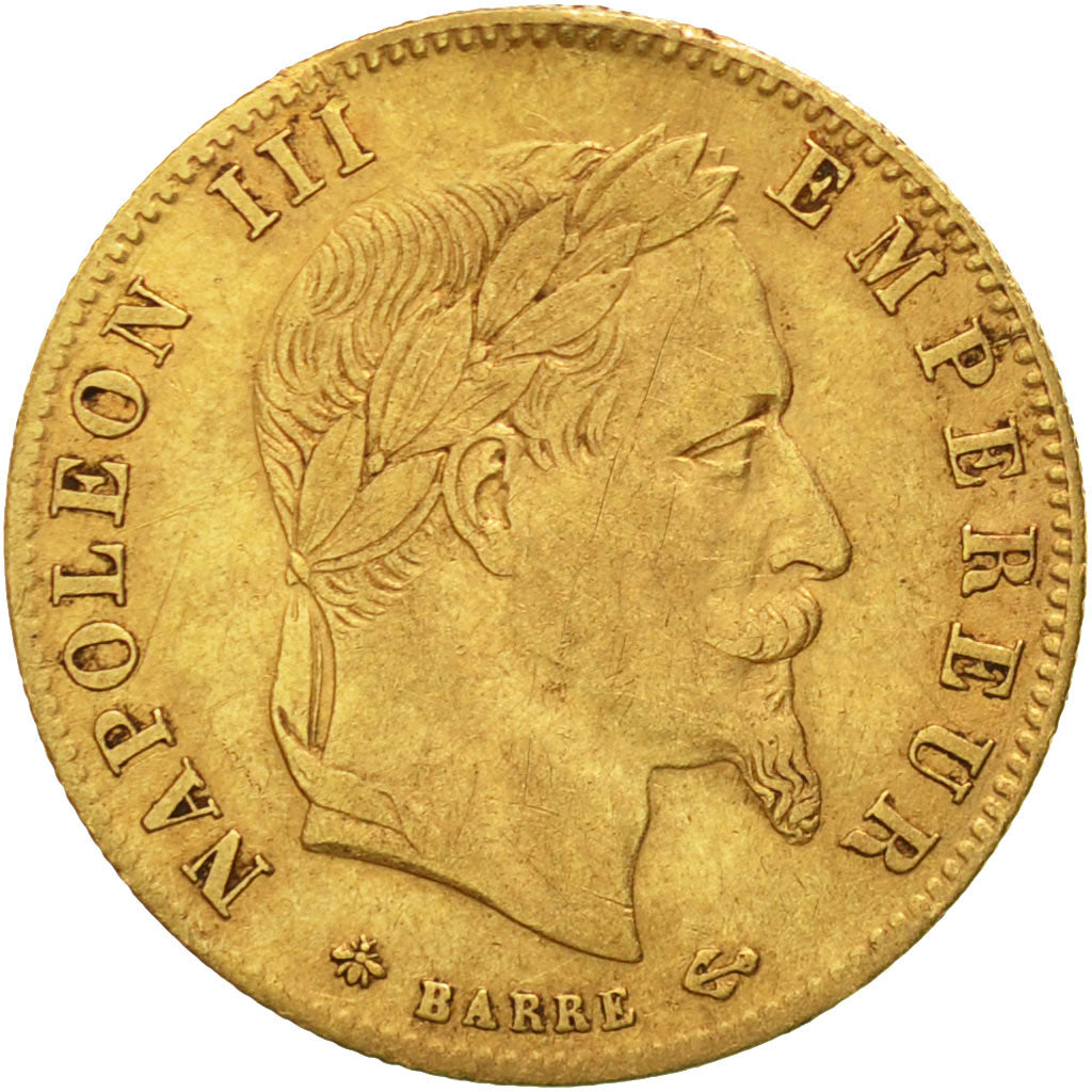 Moneda, Francia, Napoleon III, 5 Francs, 1862, Paris, BC+, Oro, KM 803.1