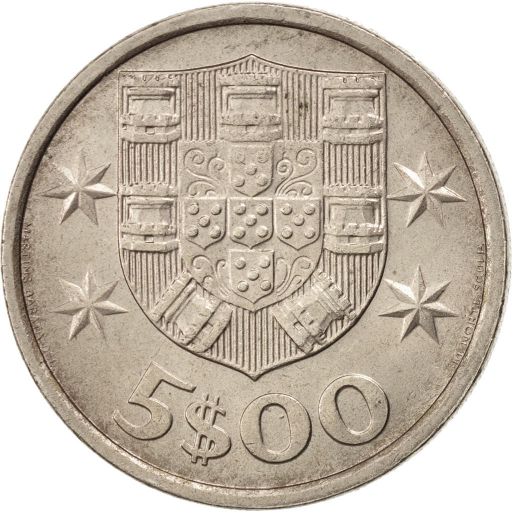 Portugal, 5 Escudos 1975, KM 591
