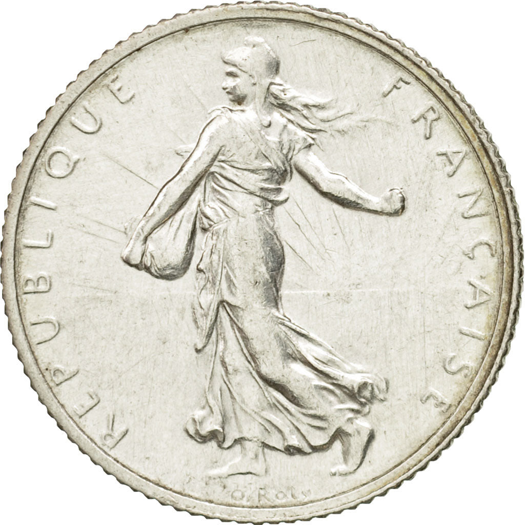 Coin, France, Semeuse, Franc, 1918, Paris, AU(55-58), Silver, KM:844.1