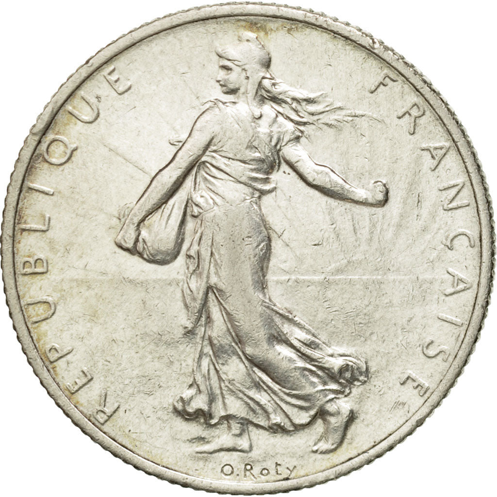Coin, France, Semeuse, 2 Francs, 1918, Paris, AU(55-58), Silver, KM:845.1