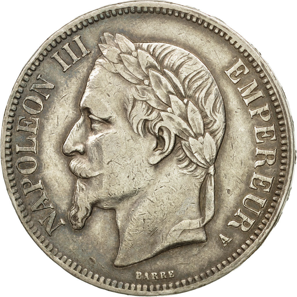 Coin, France, Napoleon III, 5 Francs, 1867, Paris, EF(40-45), Silver, KM 799.1