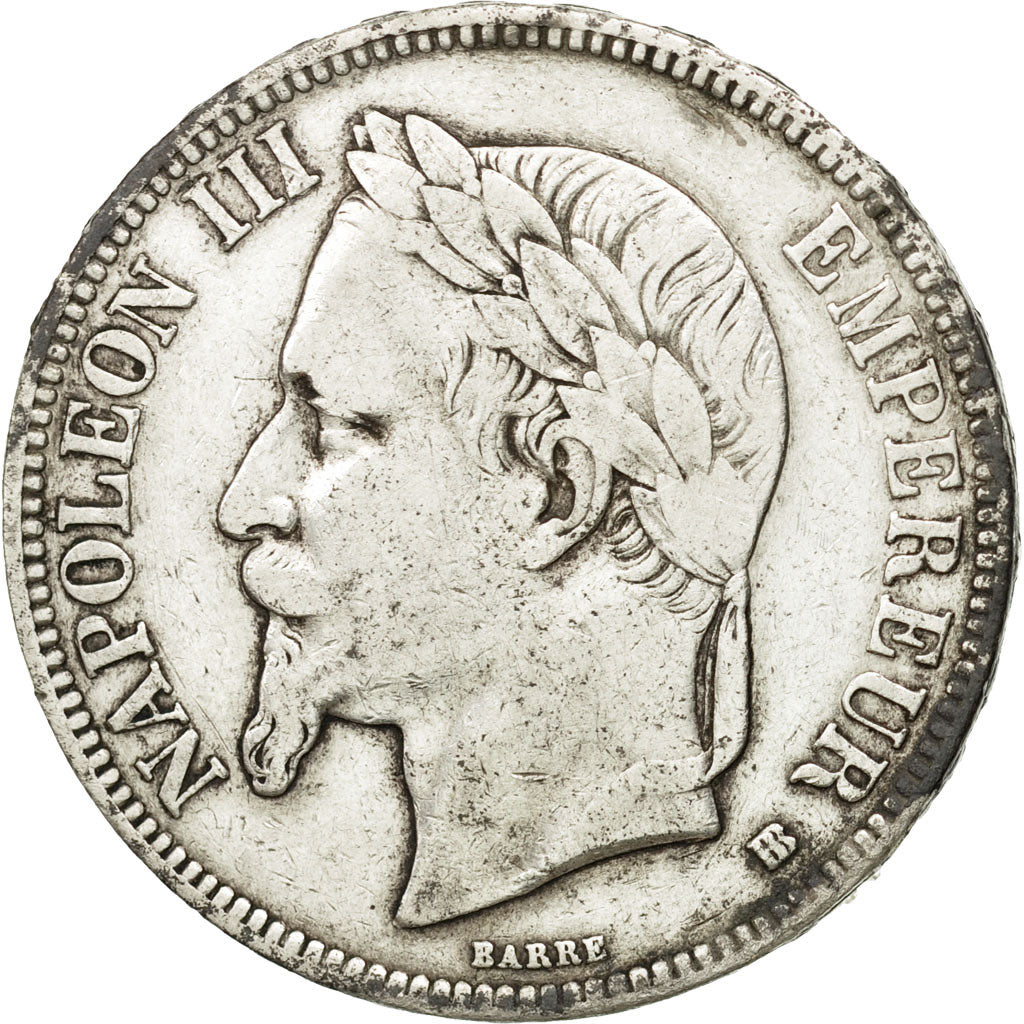 Monnaie,France,Napoléon III,5 Francs,1868,Strasbourg,TB+,Argent,KM 799.2,Gad 739