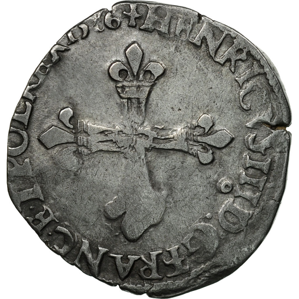 Münze, Frankreich, Henri III, 1/8 Ecu, 1586, Rennes, S+, Silber, Sombart:4664