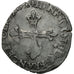 Moneta, Francia, Henri III, 1/8 Ecu, 1586, Rennes, MB+, Argento, Sombart:4664