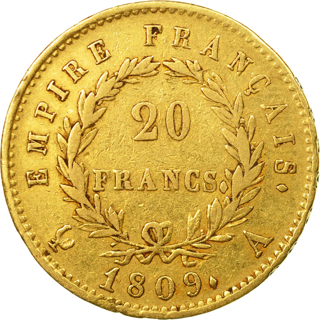 Coin, France, Napoléon I, 20 Francs, 1809, Paris, EF(40-45), Gold, KM:695.1