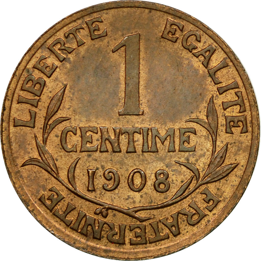 Munten, Frankrijk, Dupuis, Centime, 1908, Paris, PR, Bronze, KM:840, Gadoury:90