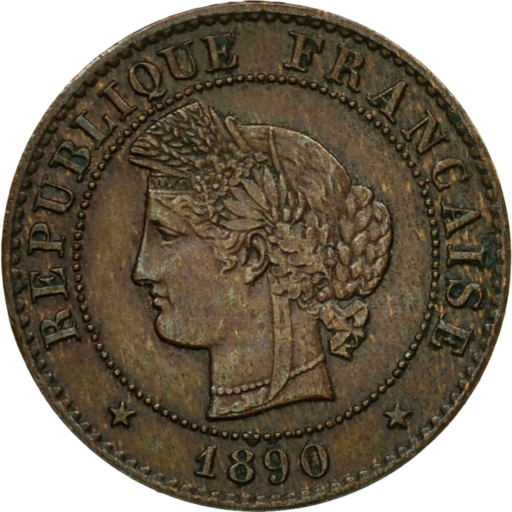 Moneta, Francja, Cérès, Centime, 1890, Paris, AU(55-58), Bronze, KM:826.1