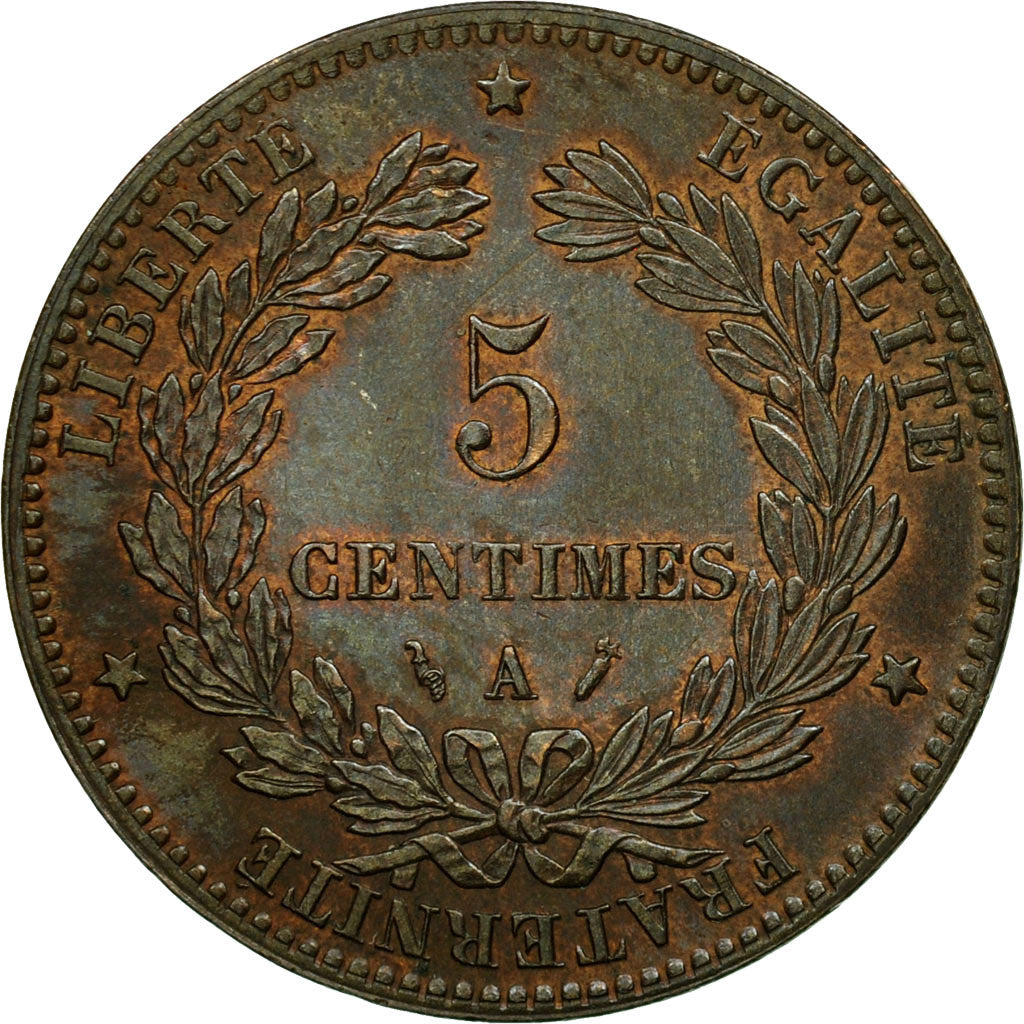 Munten, Frankrijk, Cérès, 5 Centimes, 1886, Paris, PR+, Bronze, KM:821.1