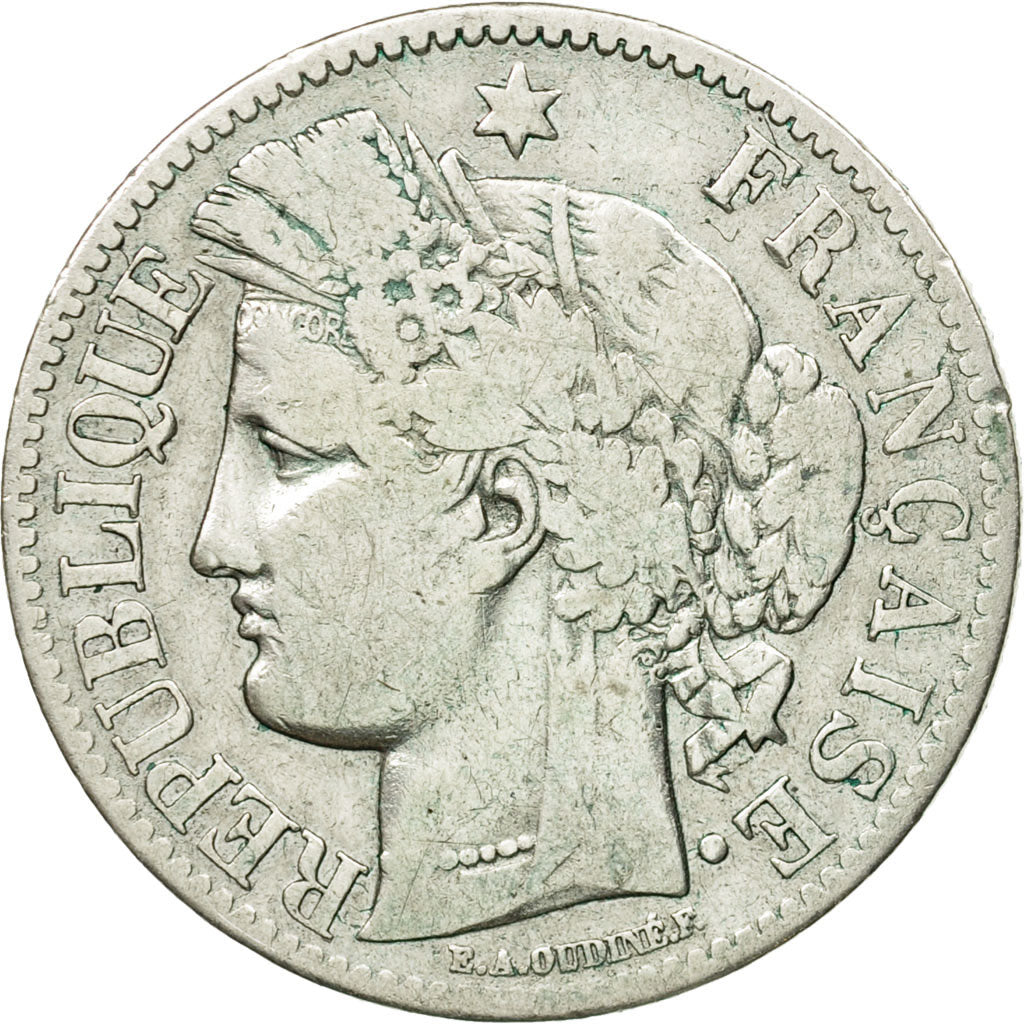 Coin, France, Cérès, 2 Francs, 1870, Paris, VF(30-35), Silver, KM:817.1