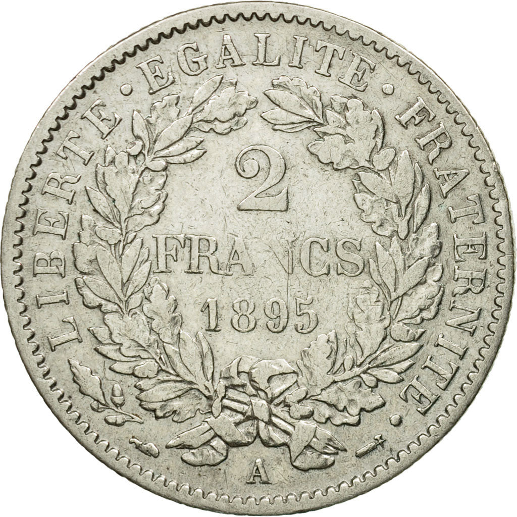 Monnaie, France, Cérès, 2 Francs, 1895, Paris, TTB, Argent,Gadoury:530a,KM 817.1