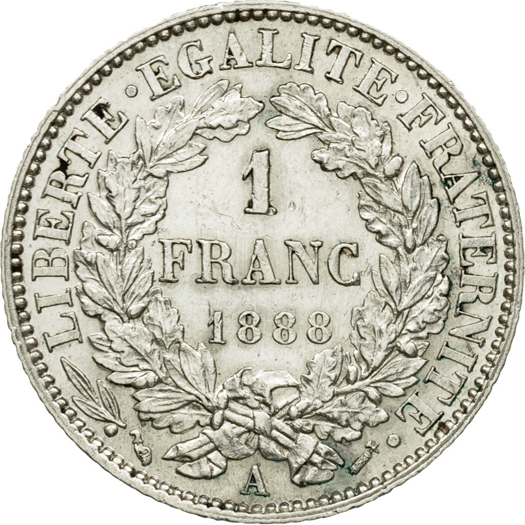 Monnaie, France, Cérès, Franc, 1888, Paris, SUP, Argent,Gadoury:465a,KM 822.1
