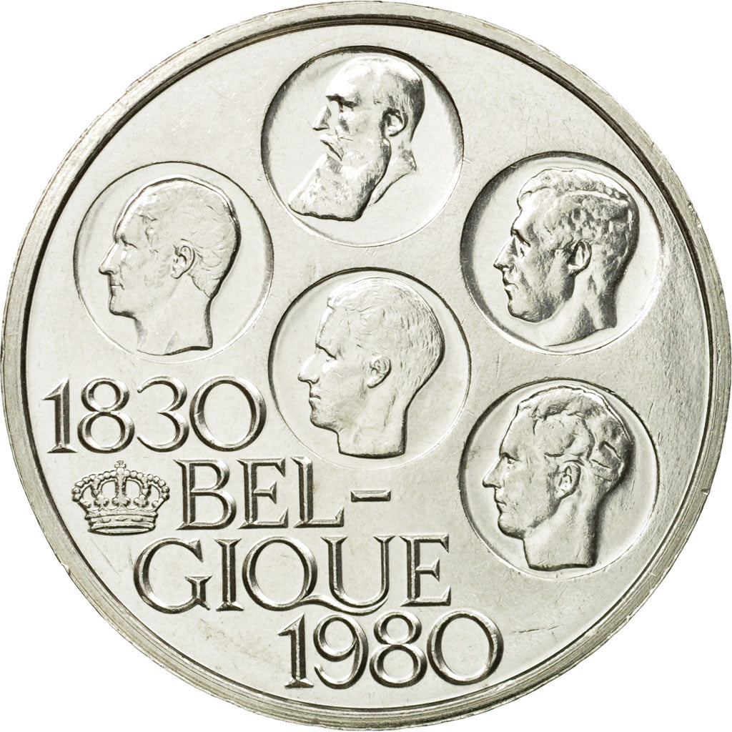 Coin, Belgium, 500 Francs, 500 Frank, 1980,Brussels,AU(55-58),Silver Clad,KM 161